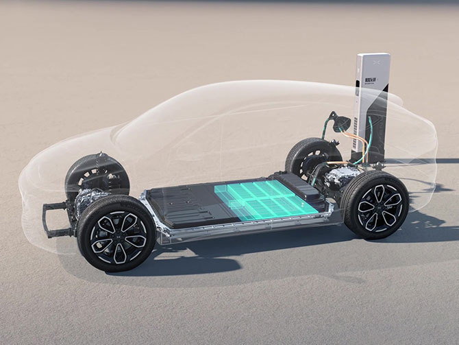 הדמייה של הסוללה באקספנג G6 בתהליך טעינה