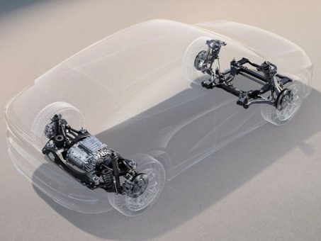 הדמייה של השלדה ומערכת המתלים באקספנג G6